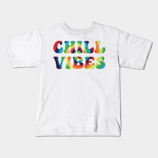 Chill Vibes Tie Dye Aesthetic Kids T-Shirt